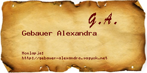 Gebauer Alexandra névjegykártya